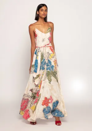 Ivory bandhani print dress