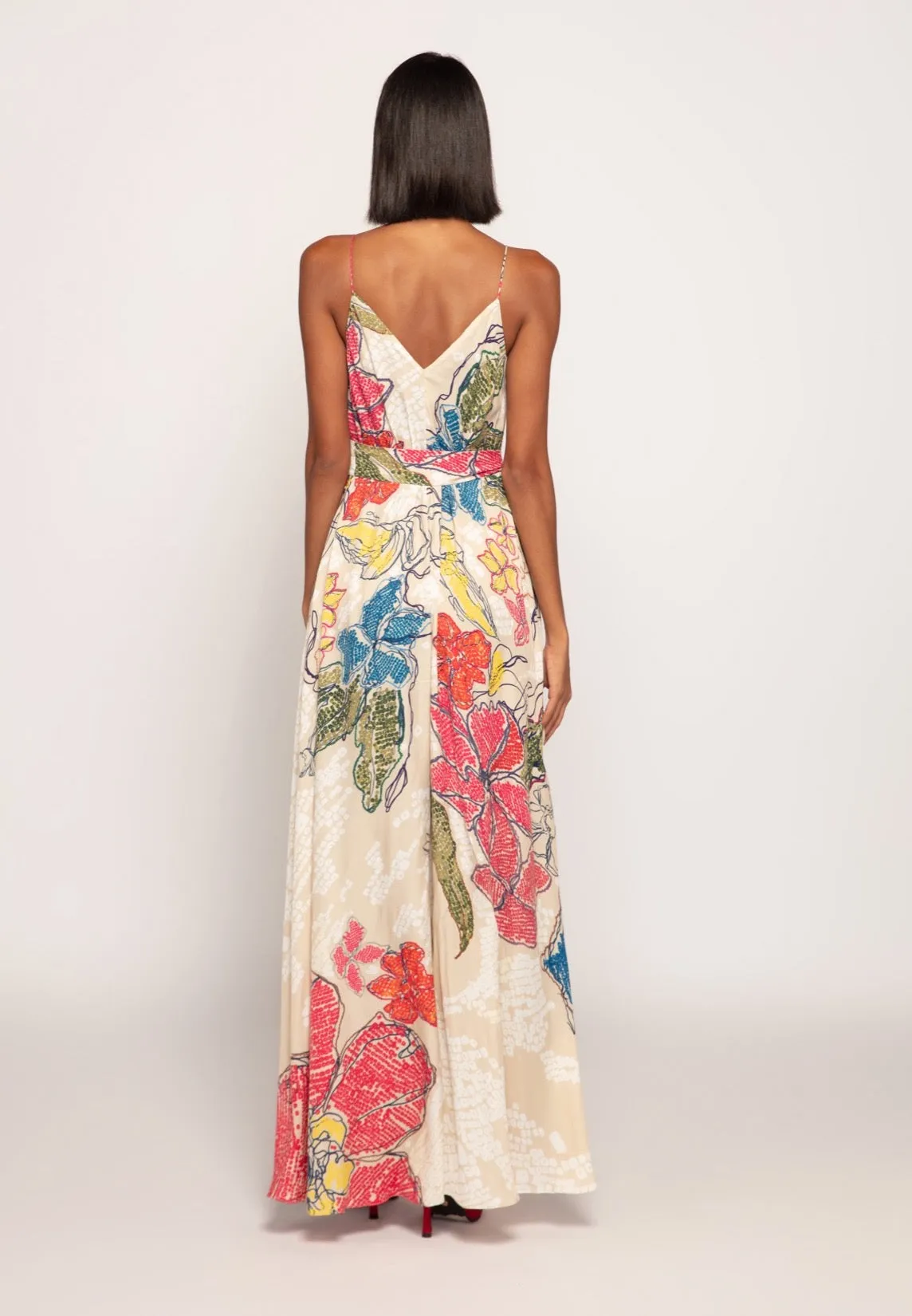 Ivory bandhani print dress