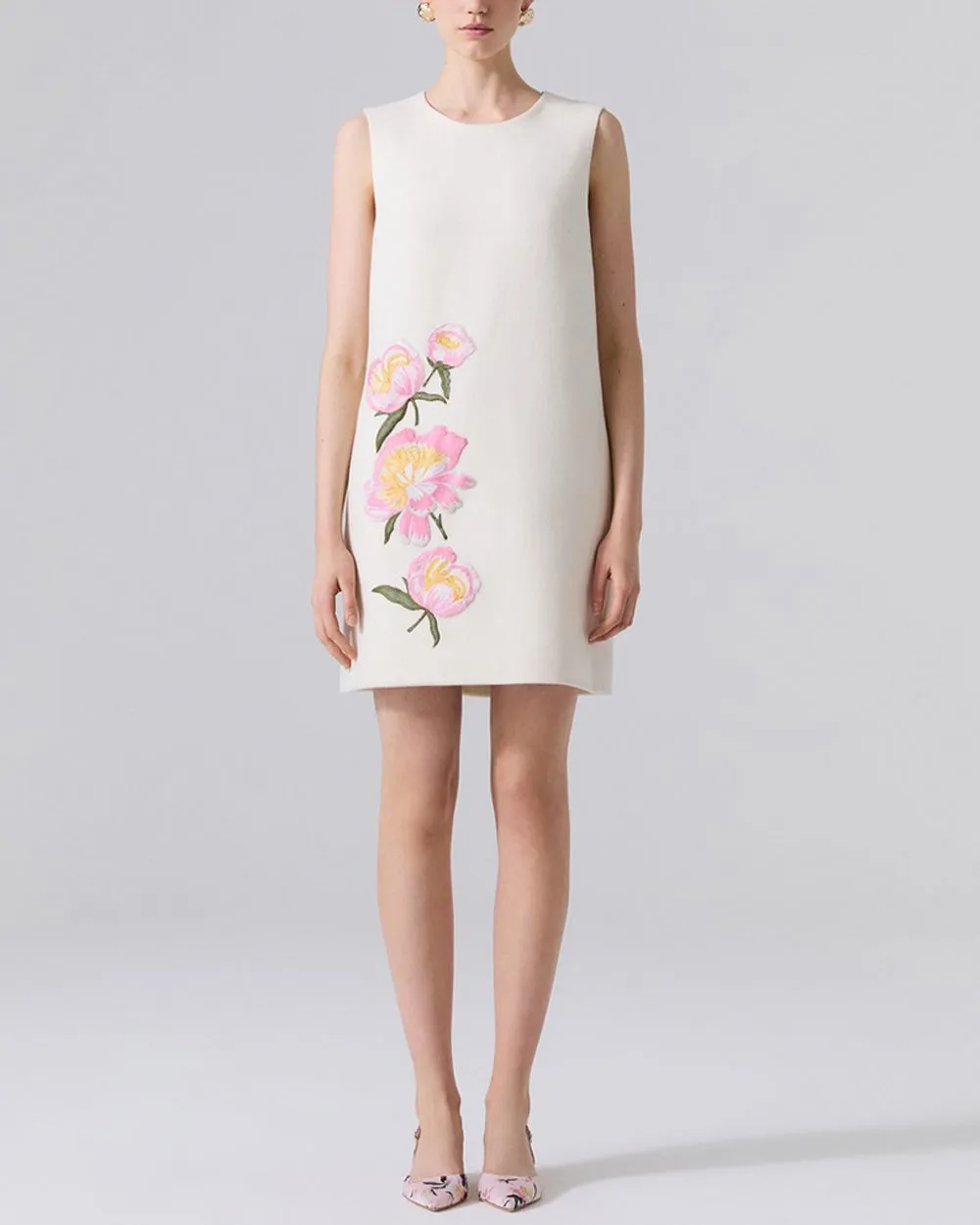 Ivory Embroidered Shift Dress