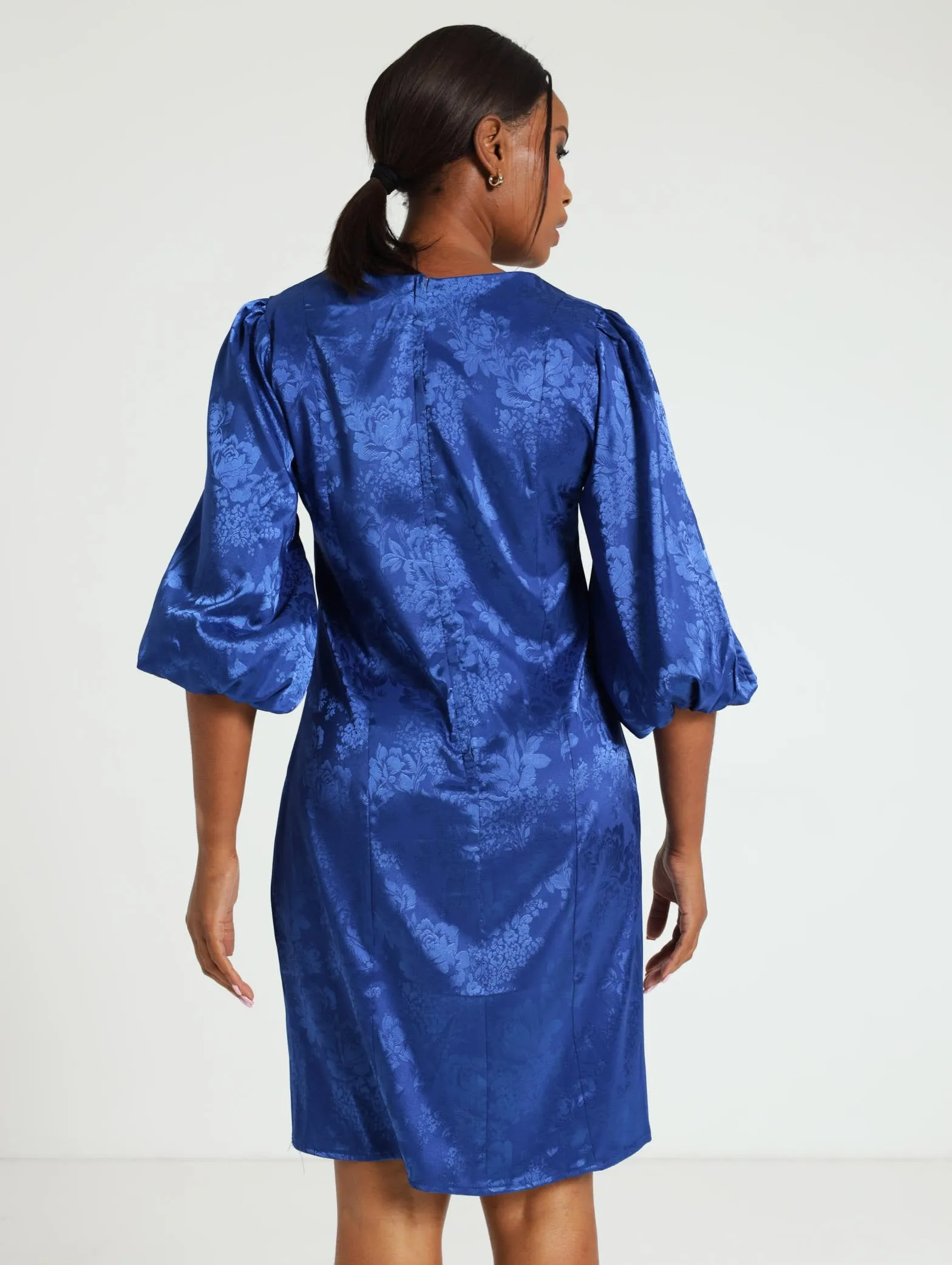Jaquard Shift Dress - Cobalt