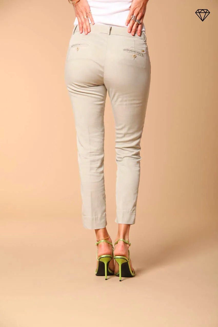 Jaqueline women's chino capri trousers in twill slim ①
