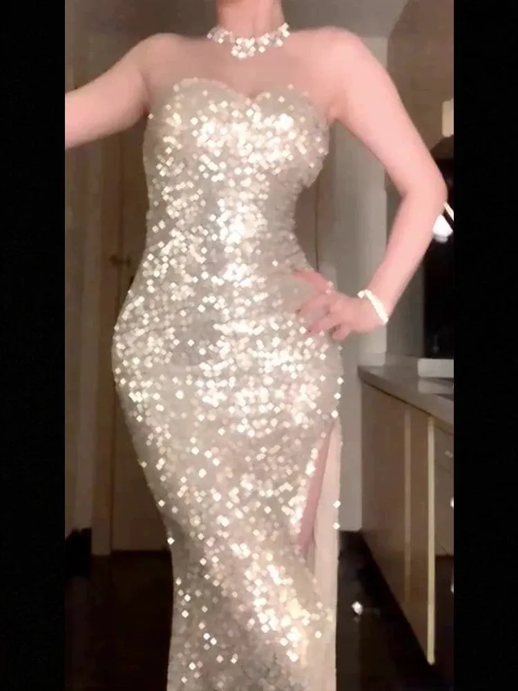 JazzHer Gorgeous Mermaid Sweetheart Sequin Evening Dress Prom Dresses Birthday Outfits (PRE-ORDER)