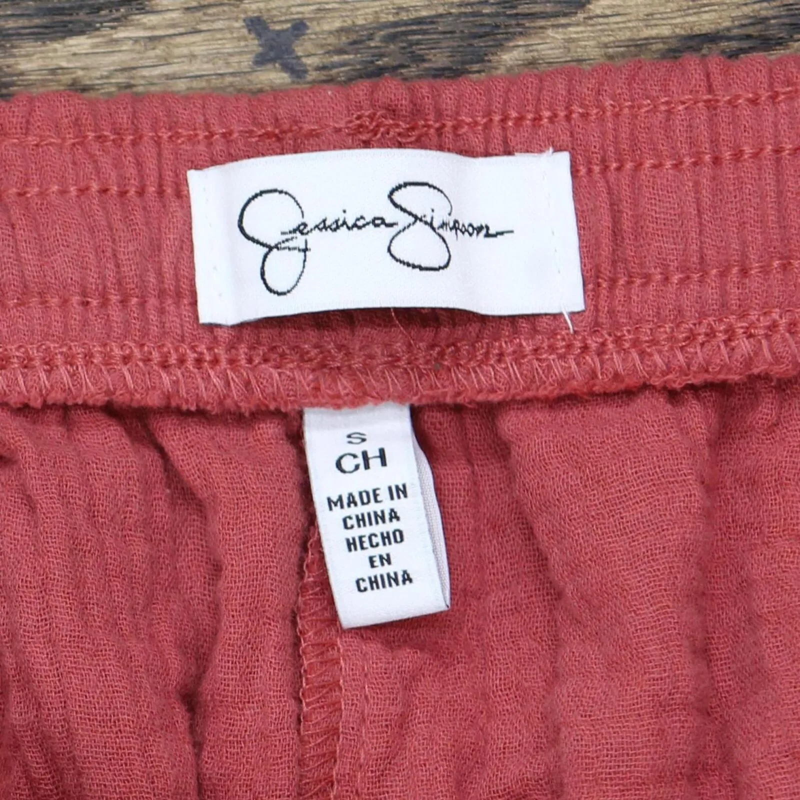 Jessica Simpson Womens Ladies Gauze Tie Front Pants 1699034 Coral Red S