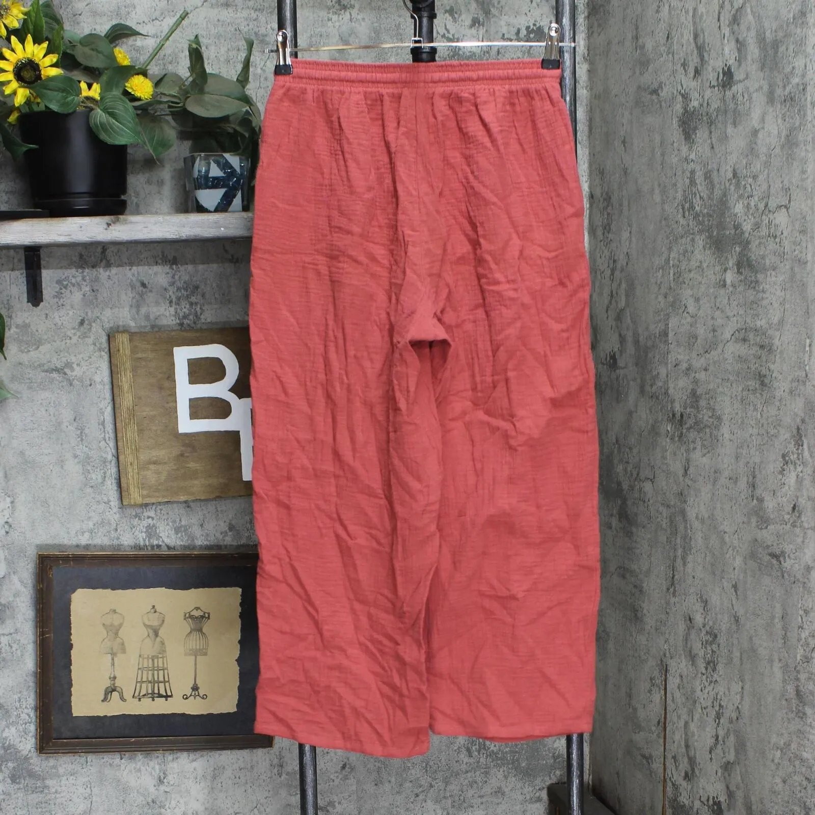 Jessica Simpson Womens Ladies Gauze Tie Front Pants 1699034 Coral Red S