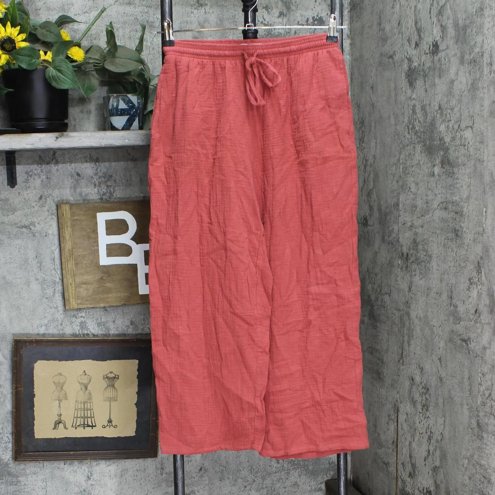 Jessica Simpson Womens Ladies Gauze Tie Front Pants 1699034 Coral Red S