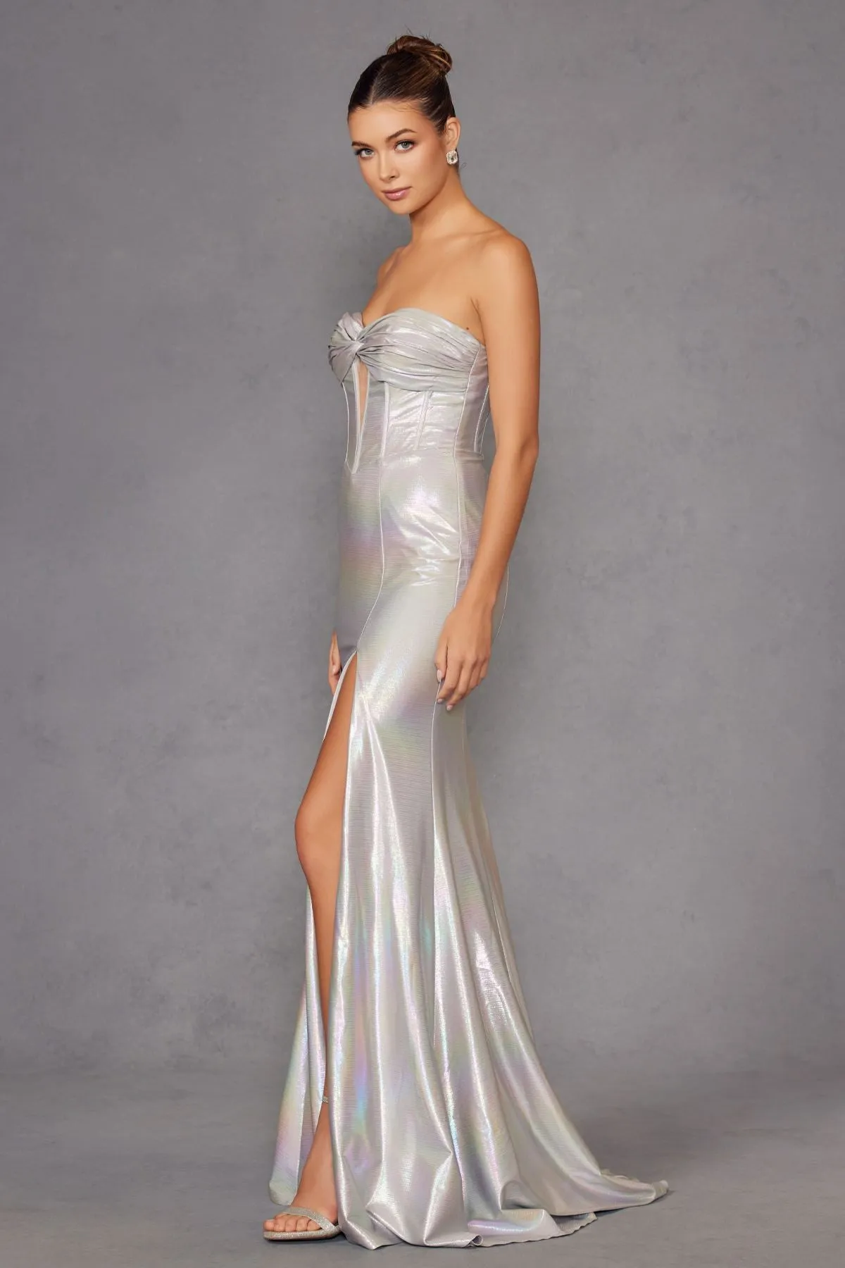 Juliet JT2579H Strapless Sweetheart Iridescent Prom Gown