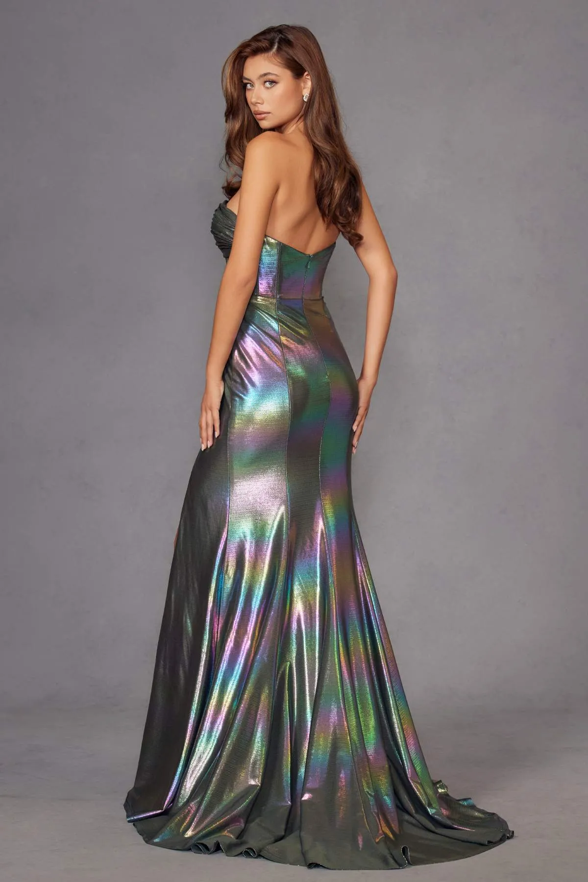Juliet JT2579H Strapless Sweetheart Iridescent Prom Gown