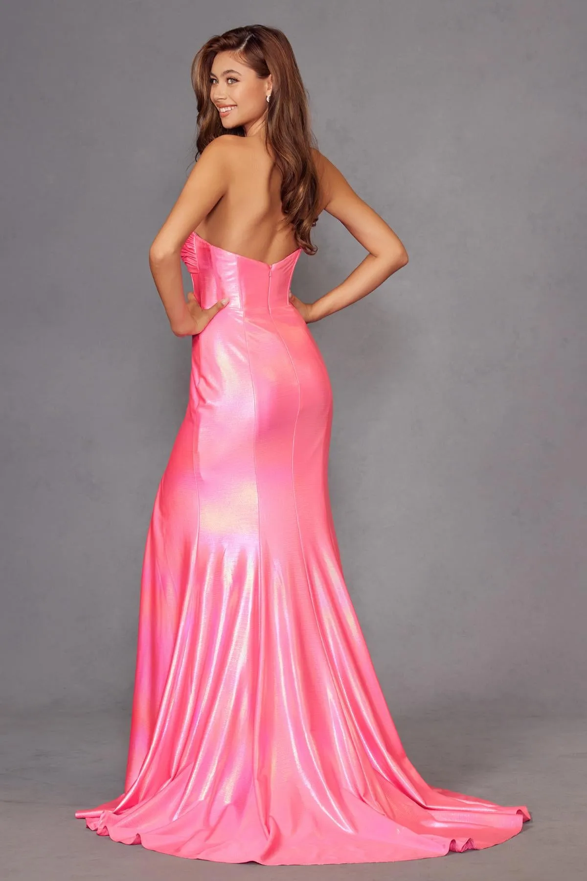 Juliet JT2579H Strapless Sweetheart Iridescent Prom Gown