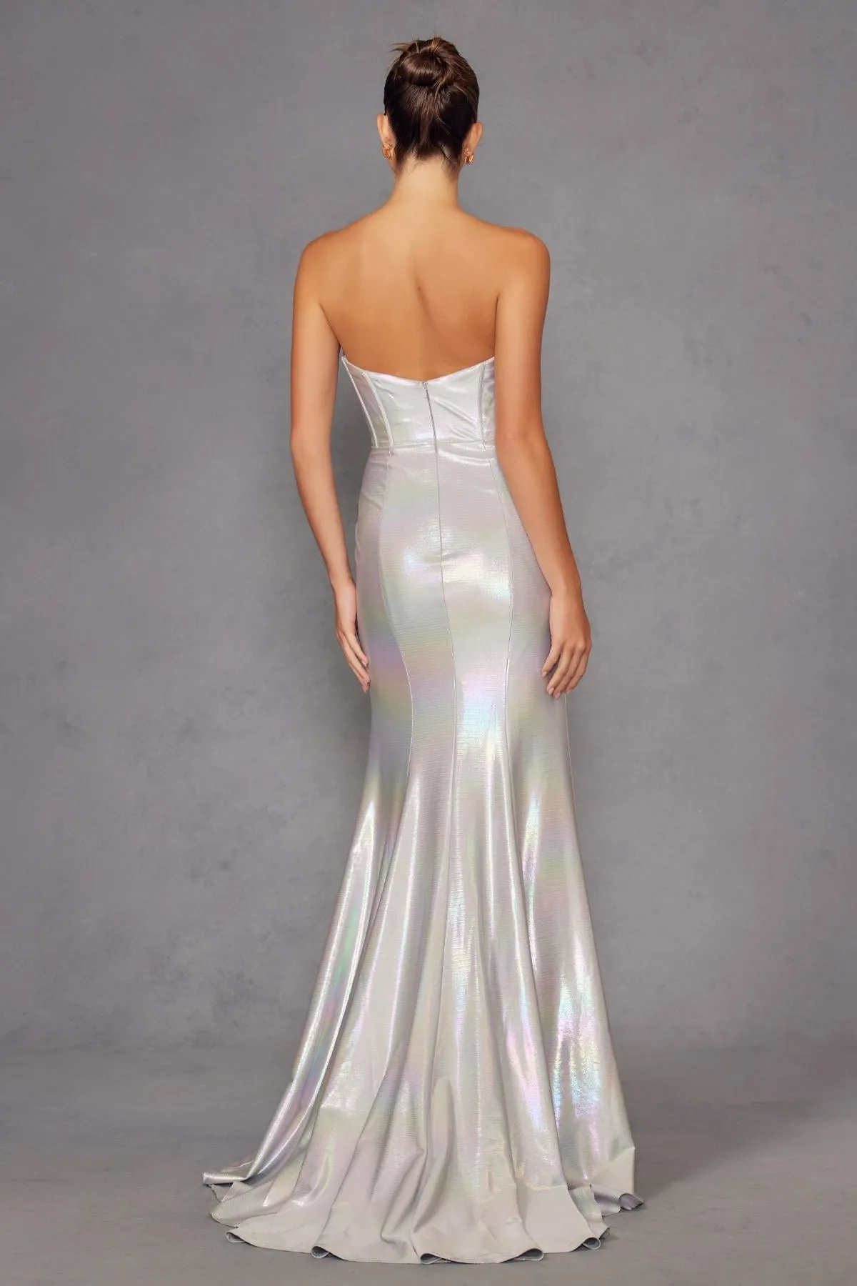 Juliet JT2579H Strapless Sweetheart Iridescent Prom Gown