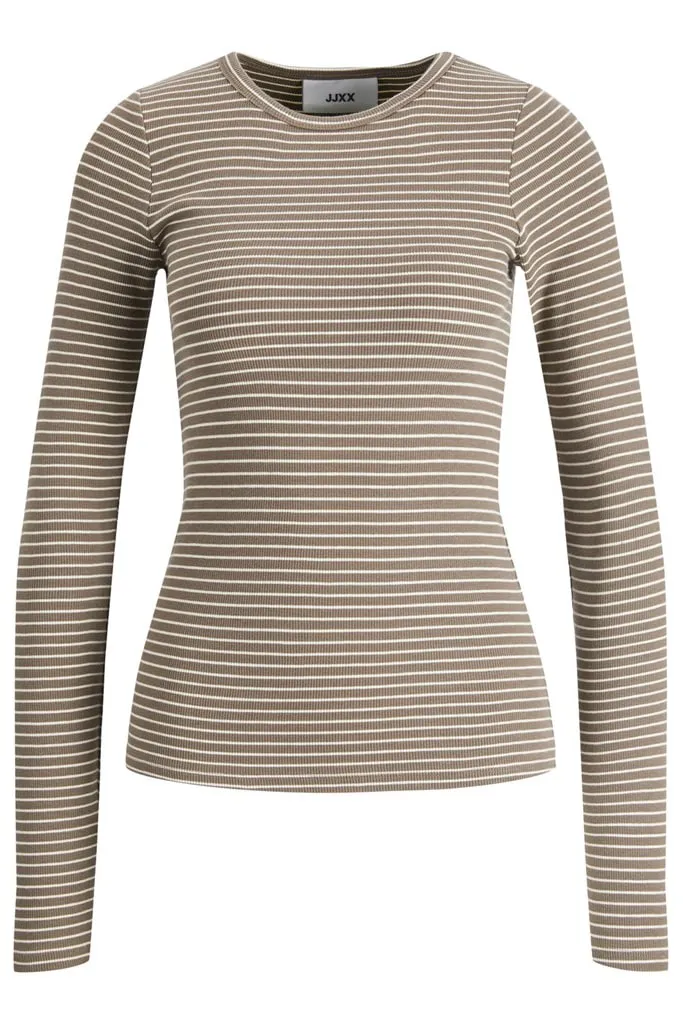 JXFreya Bluse - Brun Med Hvide Striber