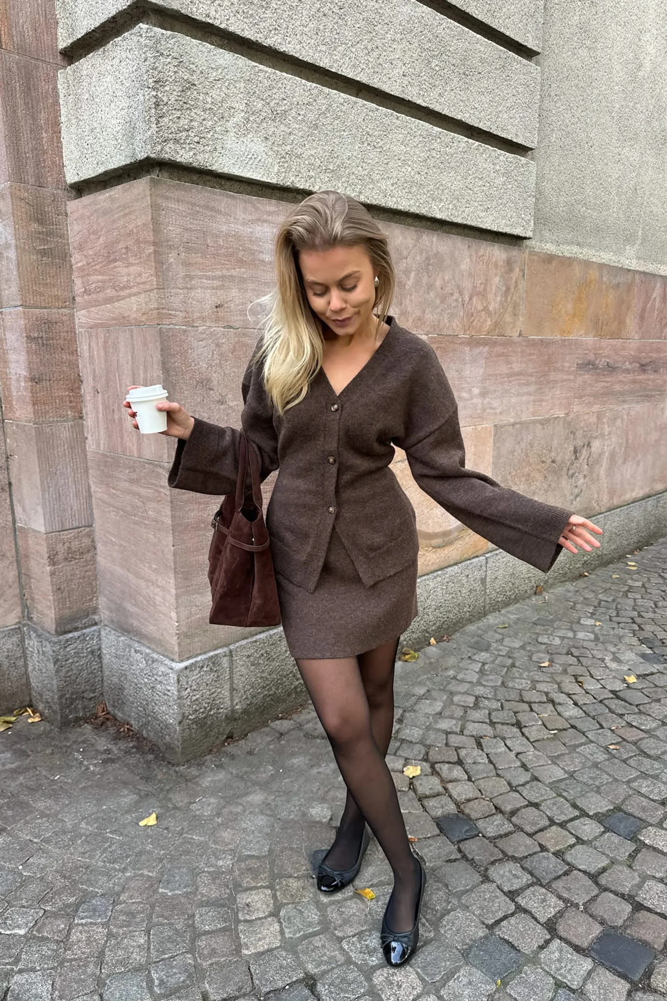 KarmaIC Cardigan - Mørkebrun