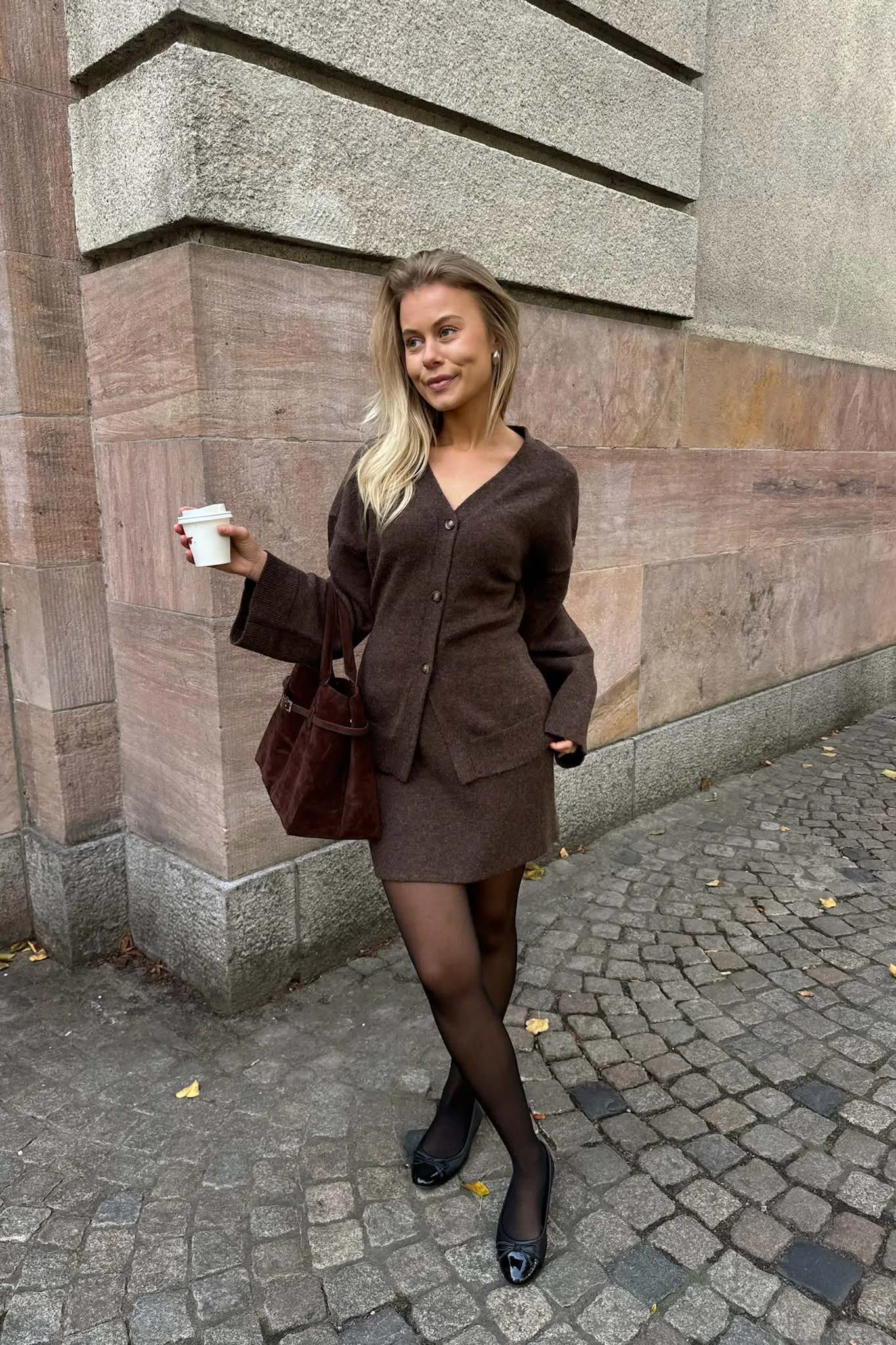 KarmaIC Cardigan - Mørkebrun