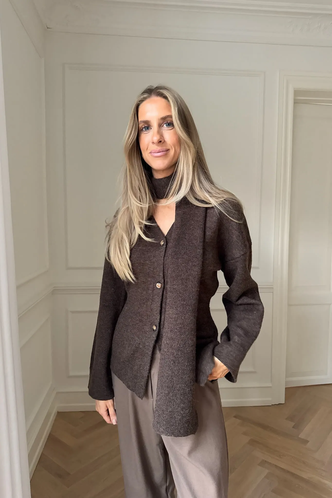 KarmaIC Cardigan - Mørkebrun