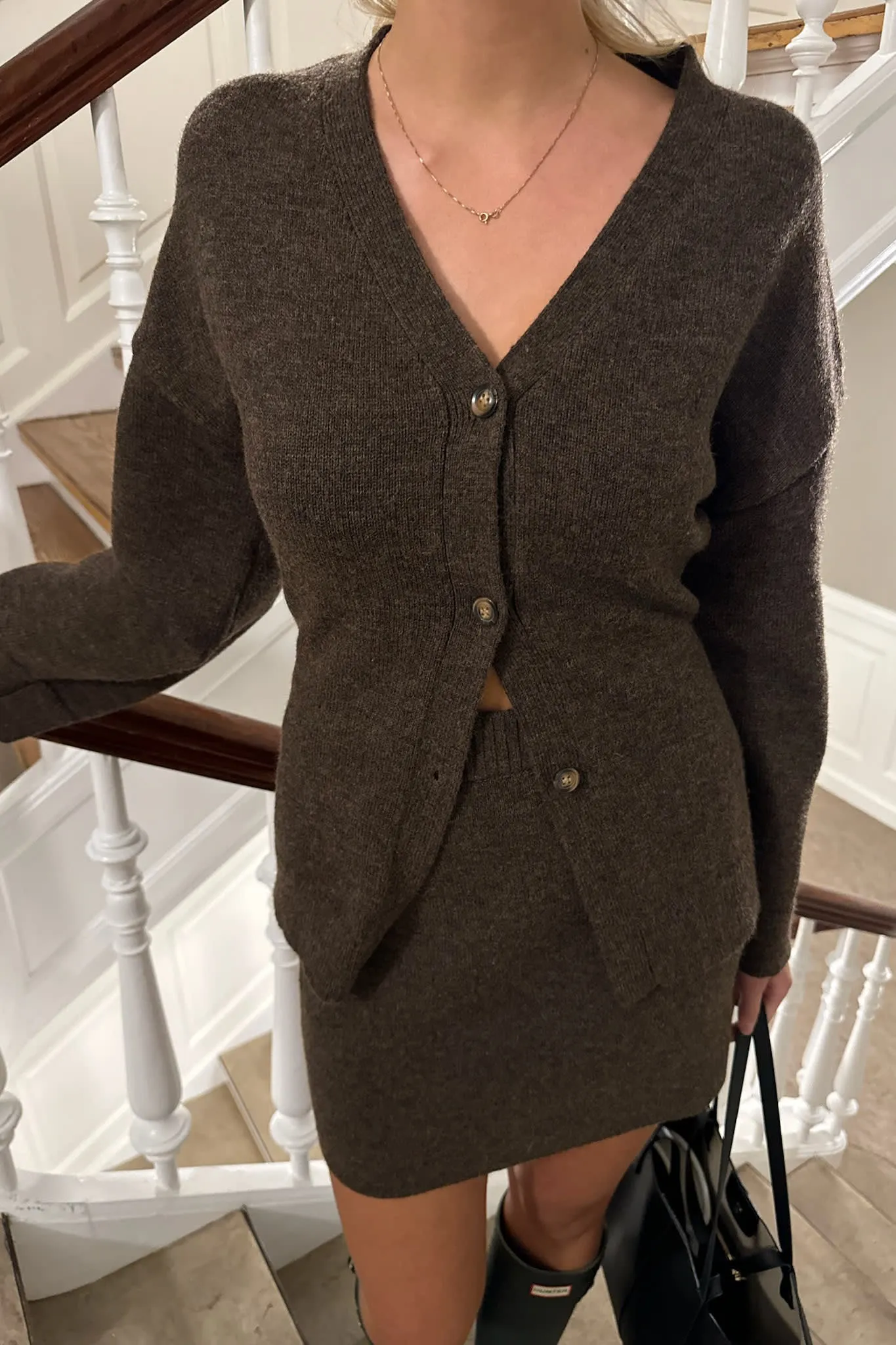 KarmaIC Cardigan - Mørkebrun
