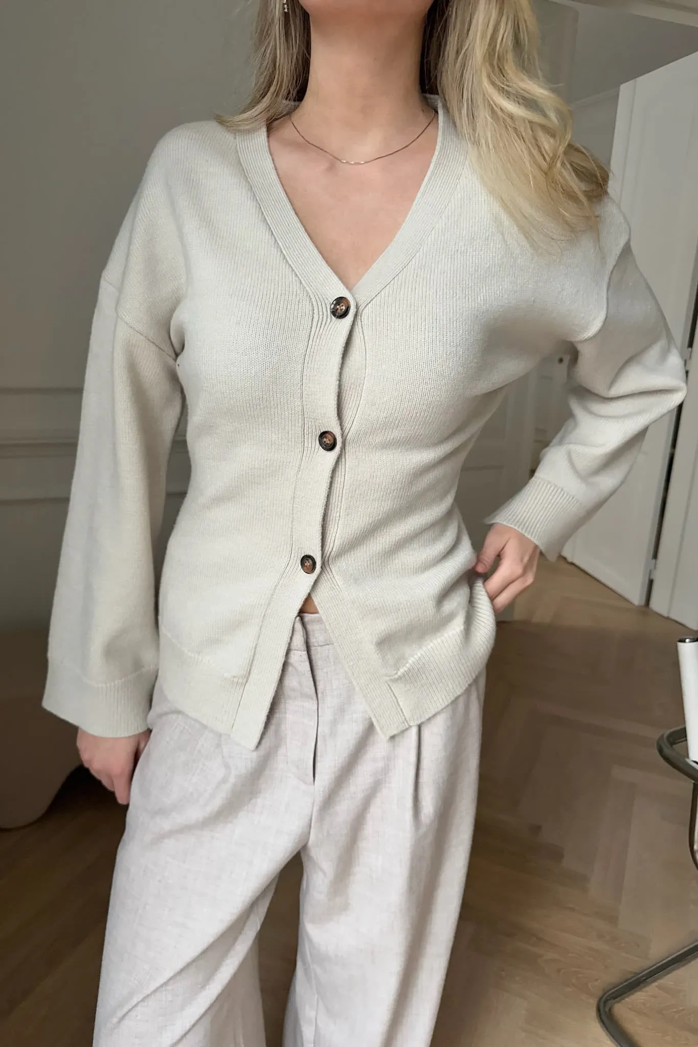 KarmaIC Cardigan - Råhvid