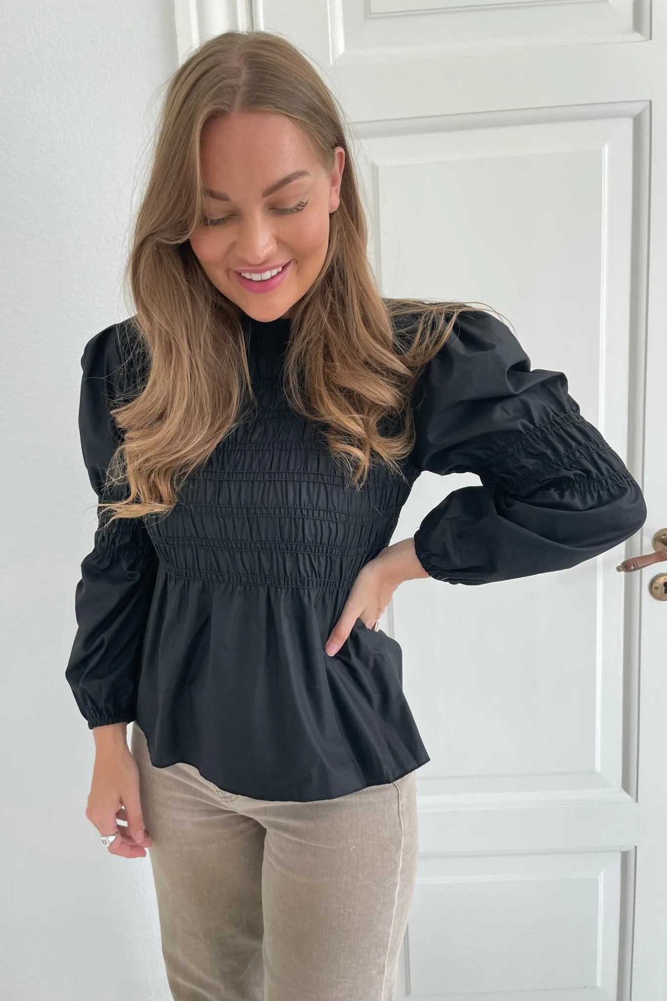 KaroIC Smock Bluse - Sort