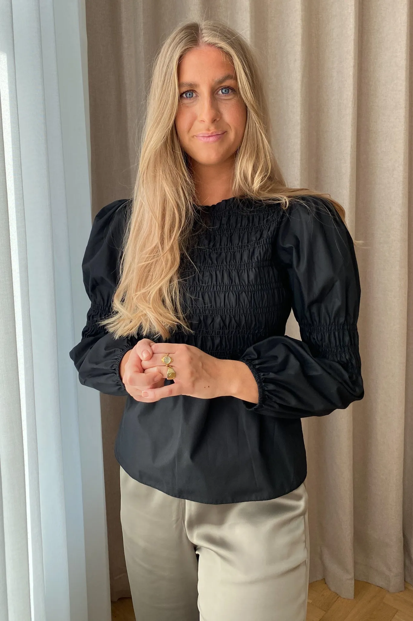 KaroIC Smock Bluse - Sort