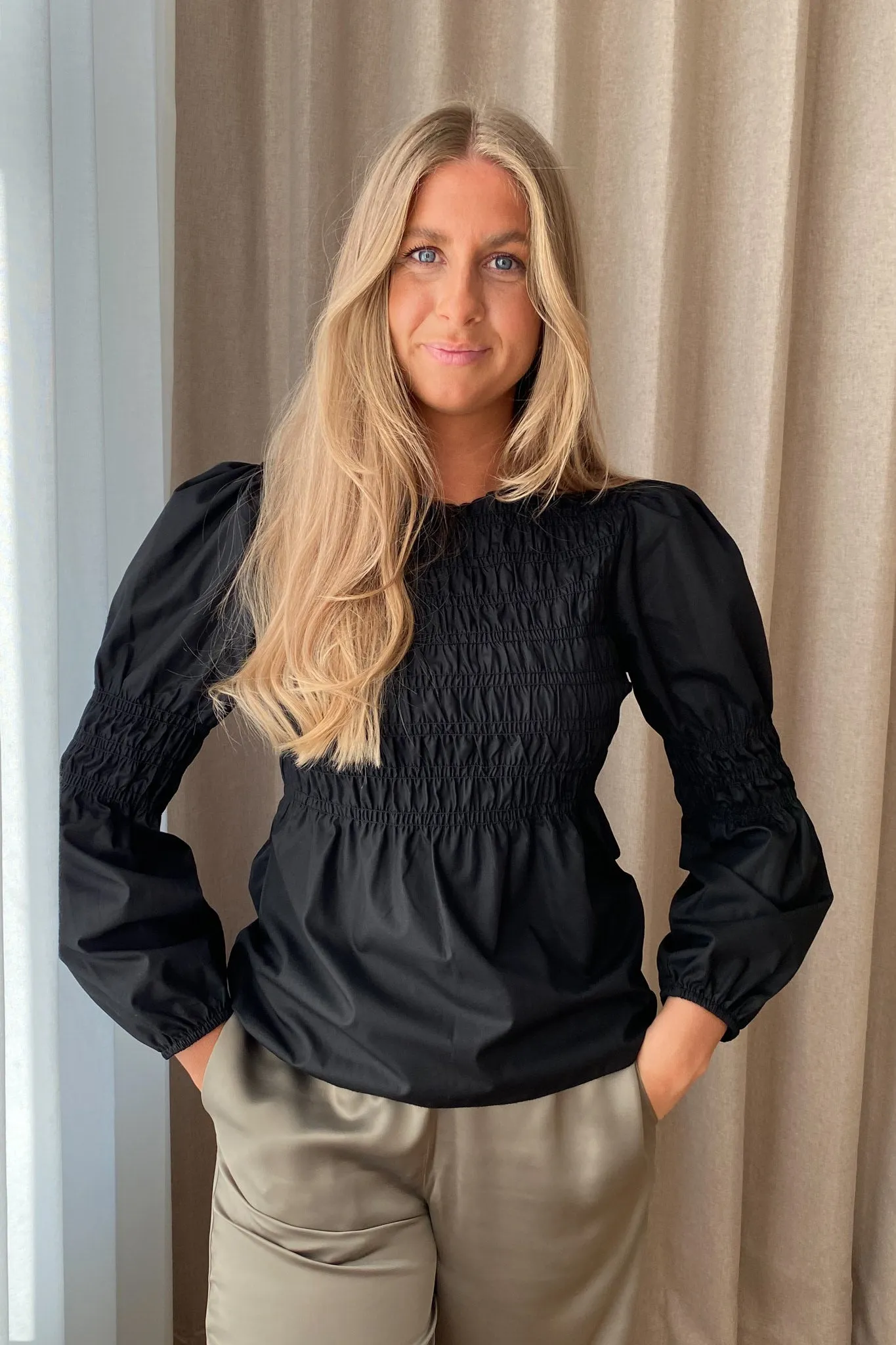 KaroIC Smock Bluse - Sort