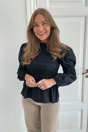 KaroIC Smock Bluse - Sort