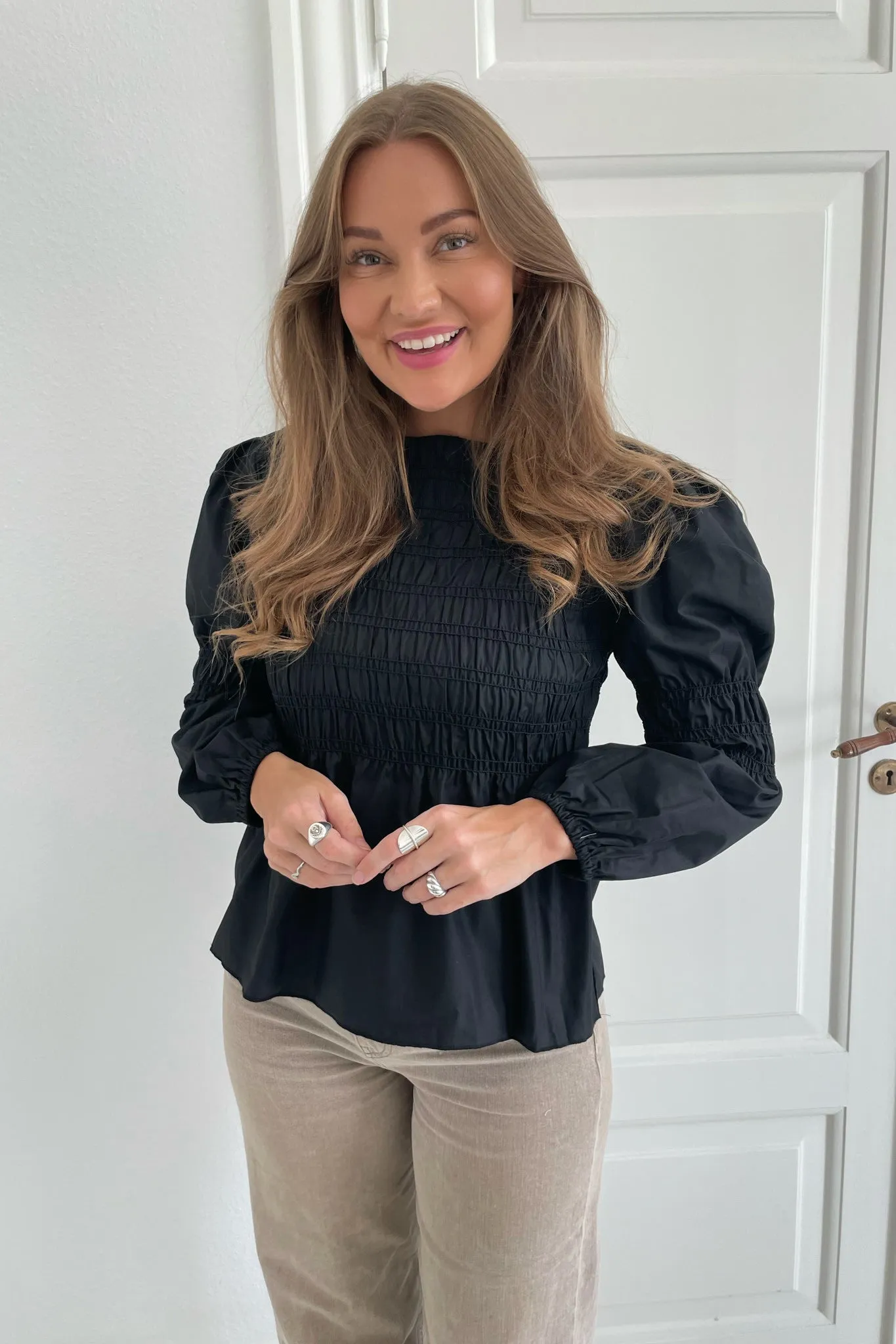 KaroIC Smock Bluse - Sort