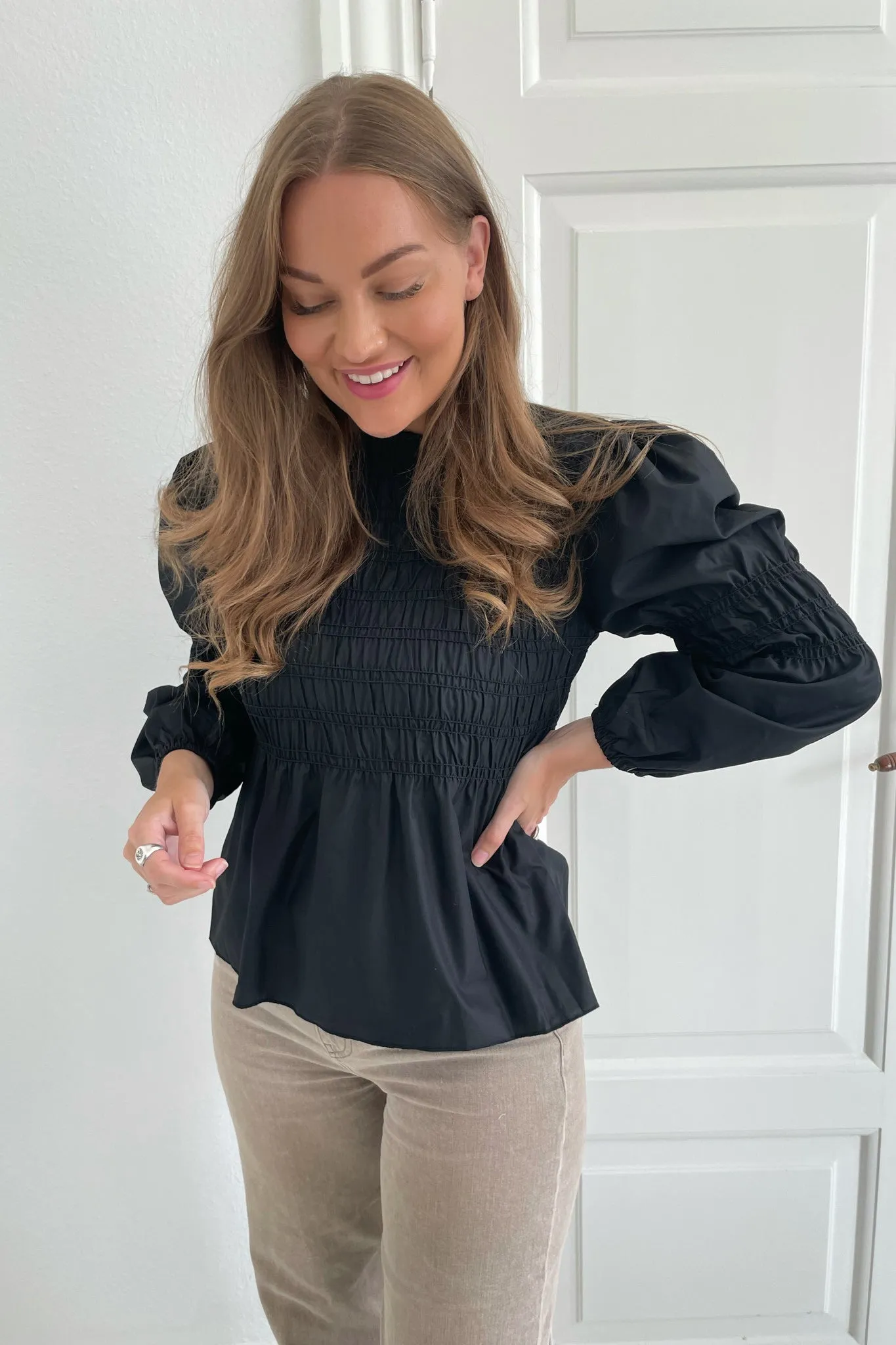 KaroIC Smock Bluse - Sort
