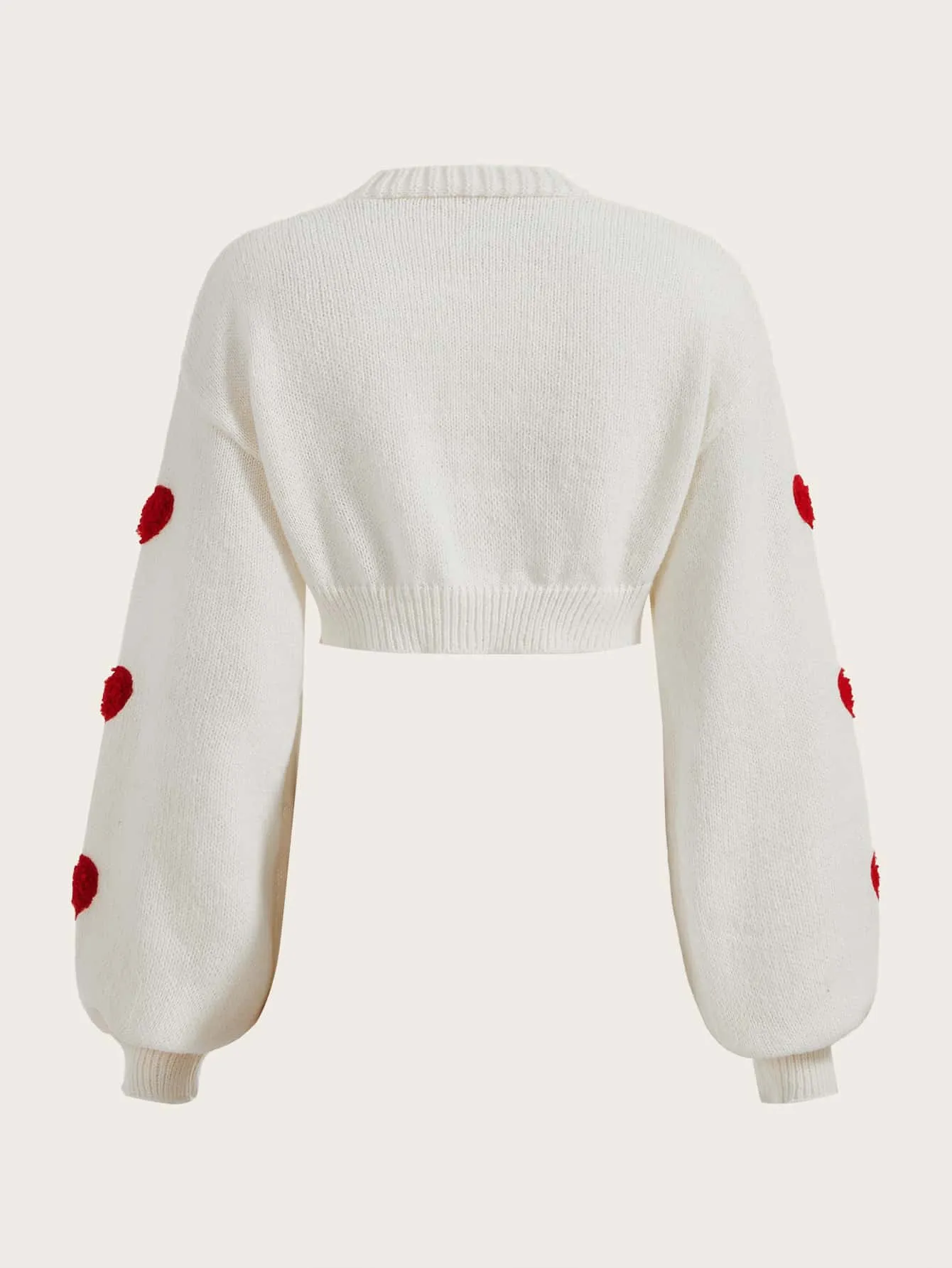 Kawaii Heart Pattern Crop Cardigan