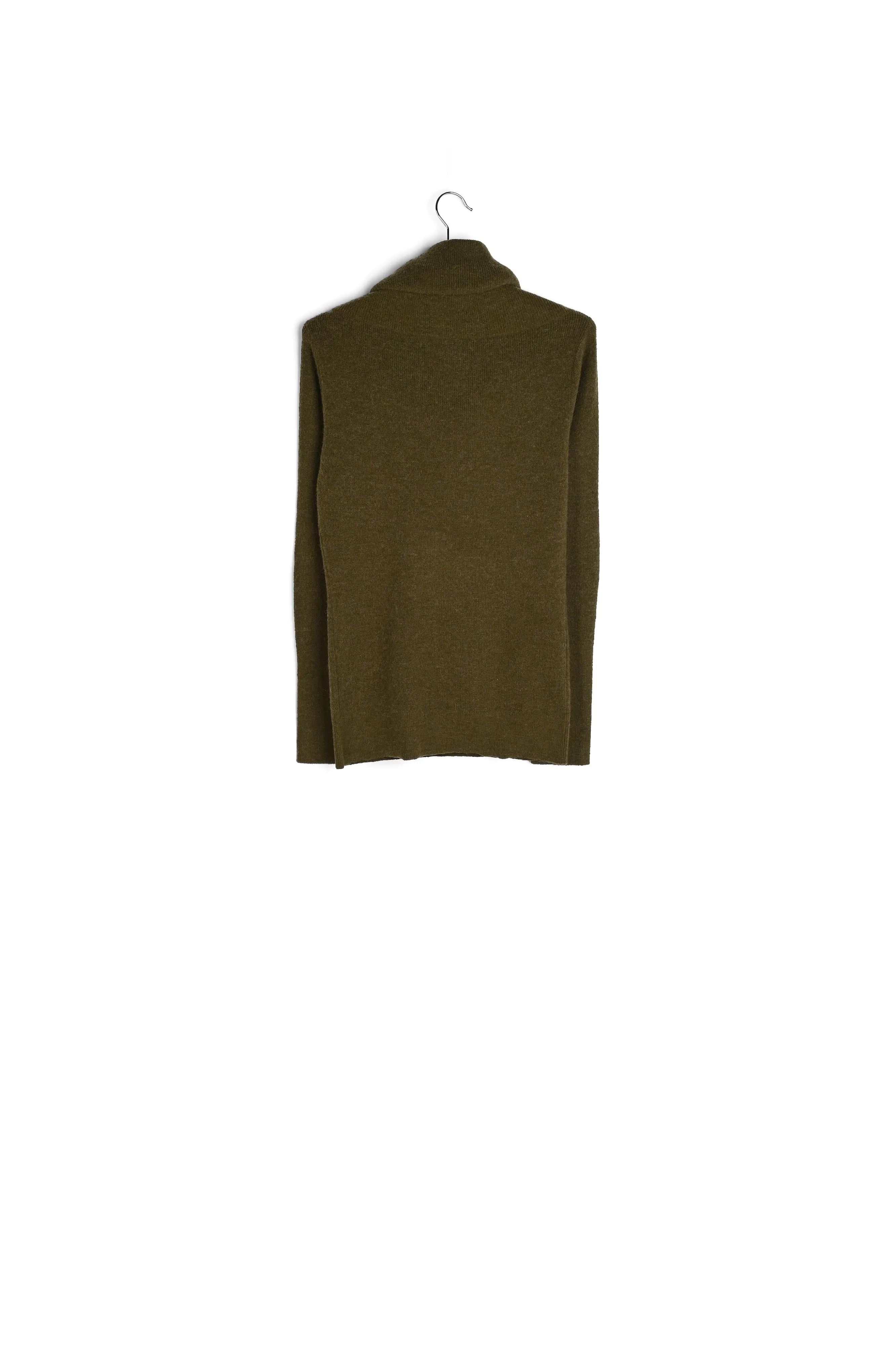 Khaki off-the-shoulder knit sweater