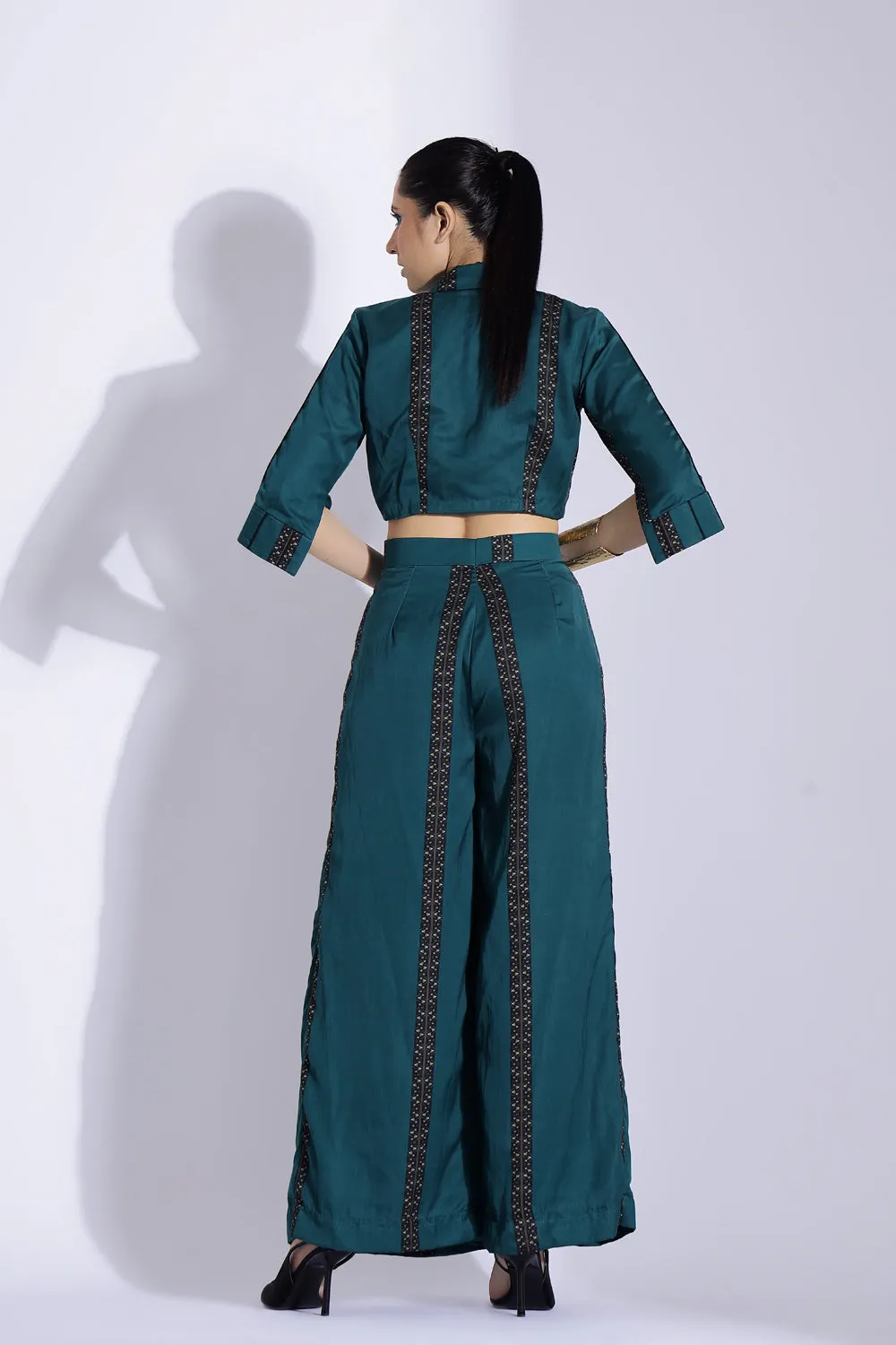 Knot Shirt And Pleated Pants