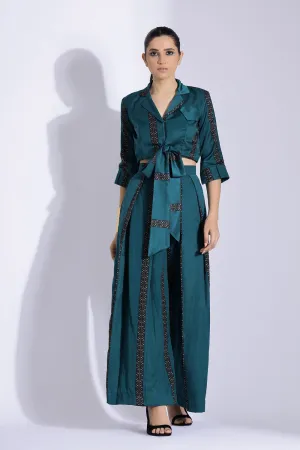 Knot Shirt And Pleated Pants