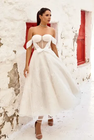 Kylie A-line Off-shoulder/Drop shoulders Milk Blush Wedding dress