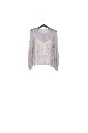 Light sheer silk top with dot print