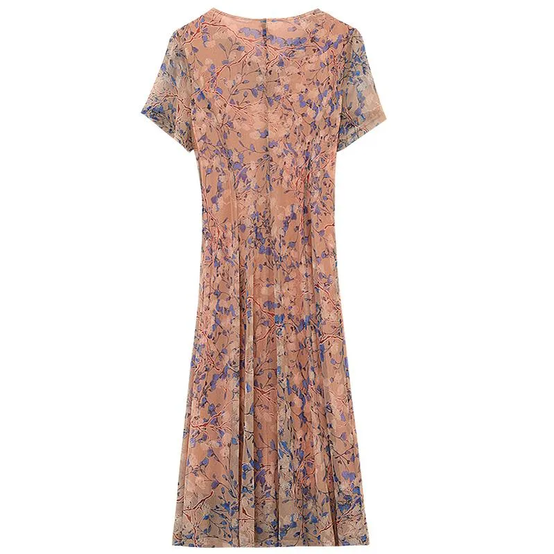 Lightweight Floral Print Tea Tea Dress for Women
