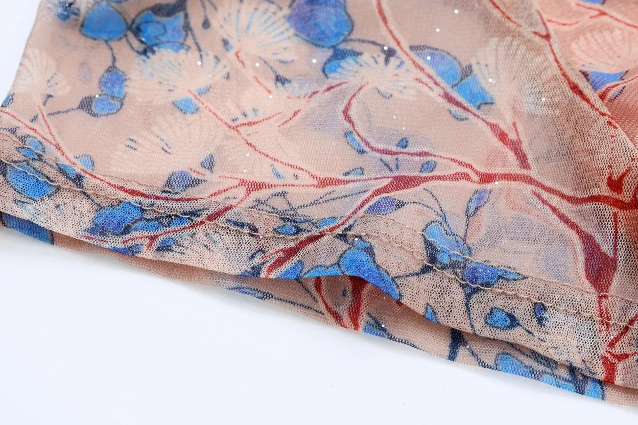 Lightweight Floral Print Tea Tea Dress for Women