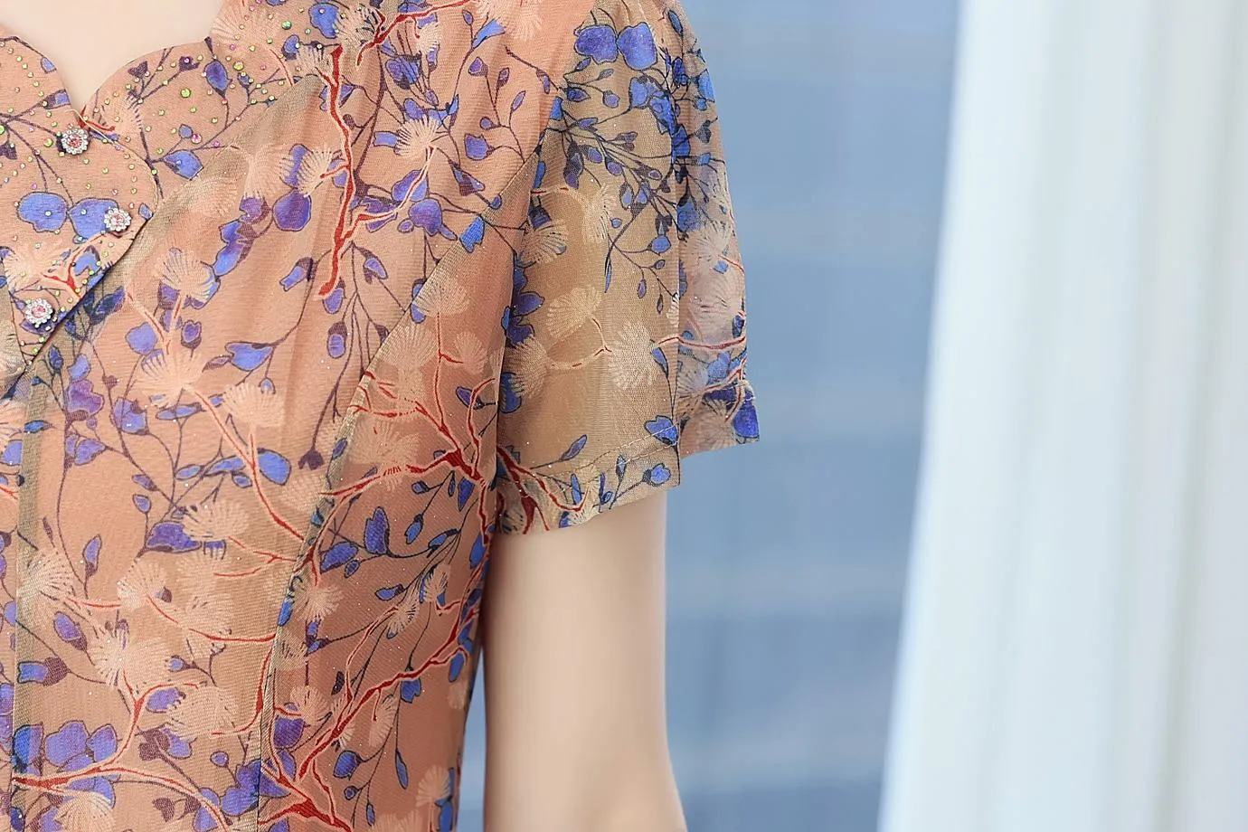 Lightweight Floral Print Tea Tea Dress for Women