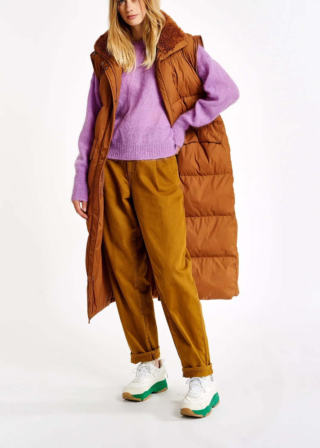Lilac ajour-knitted mohair sweater