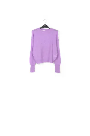 Lilac ajour-knitted mohair sweater