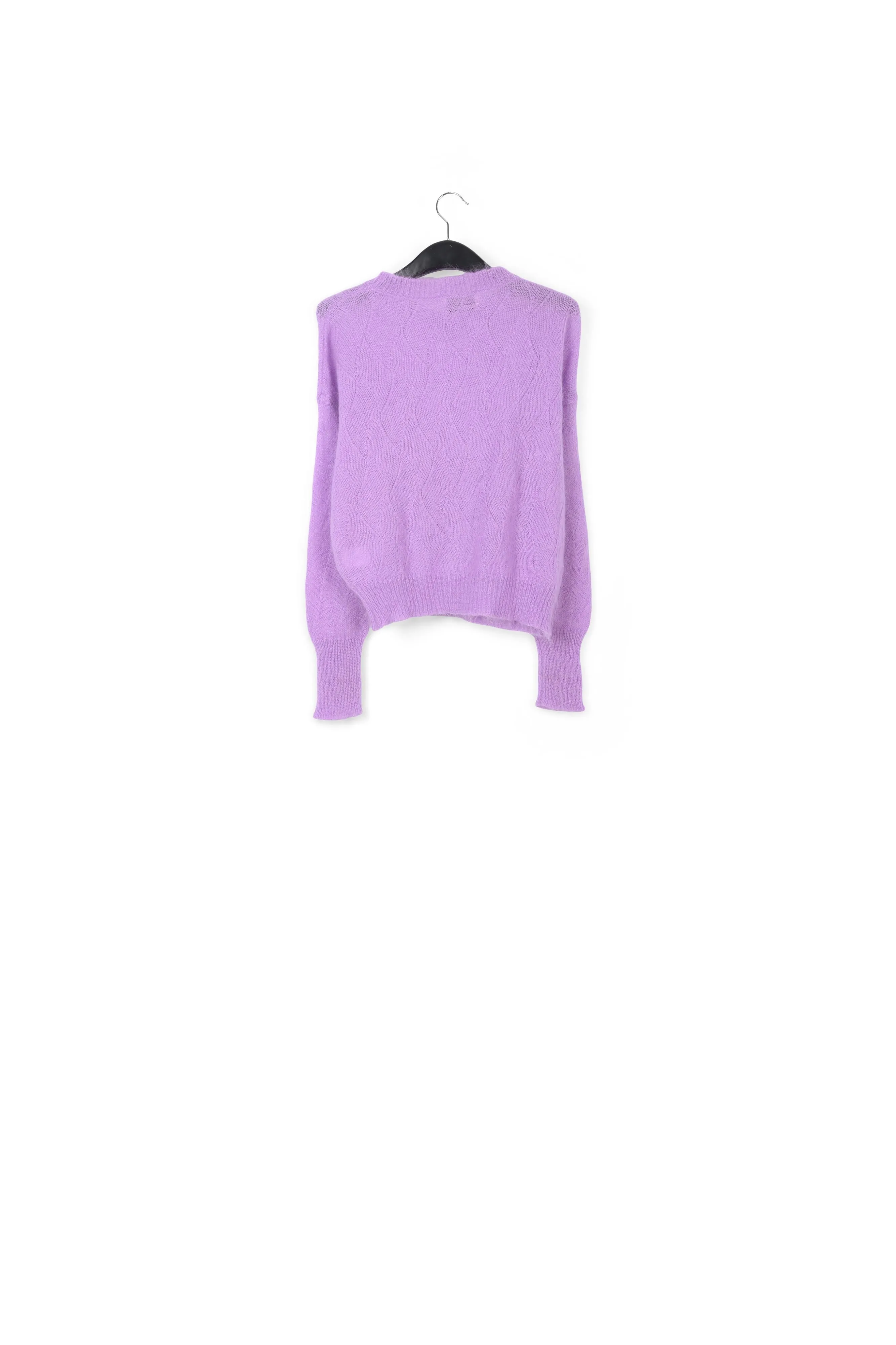 Lilac ajour-knitted mohair sweater