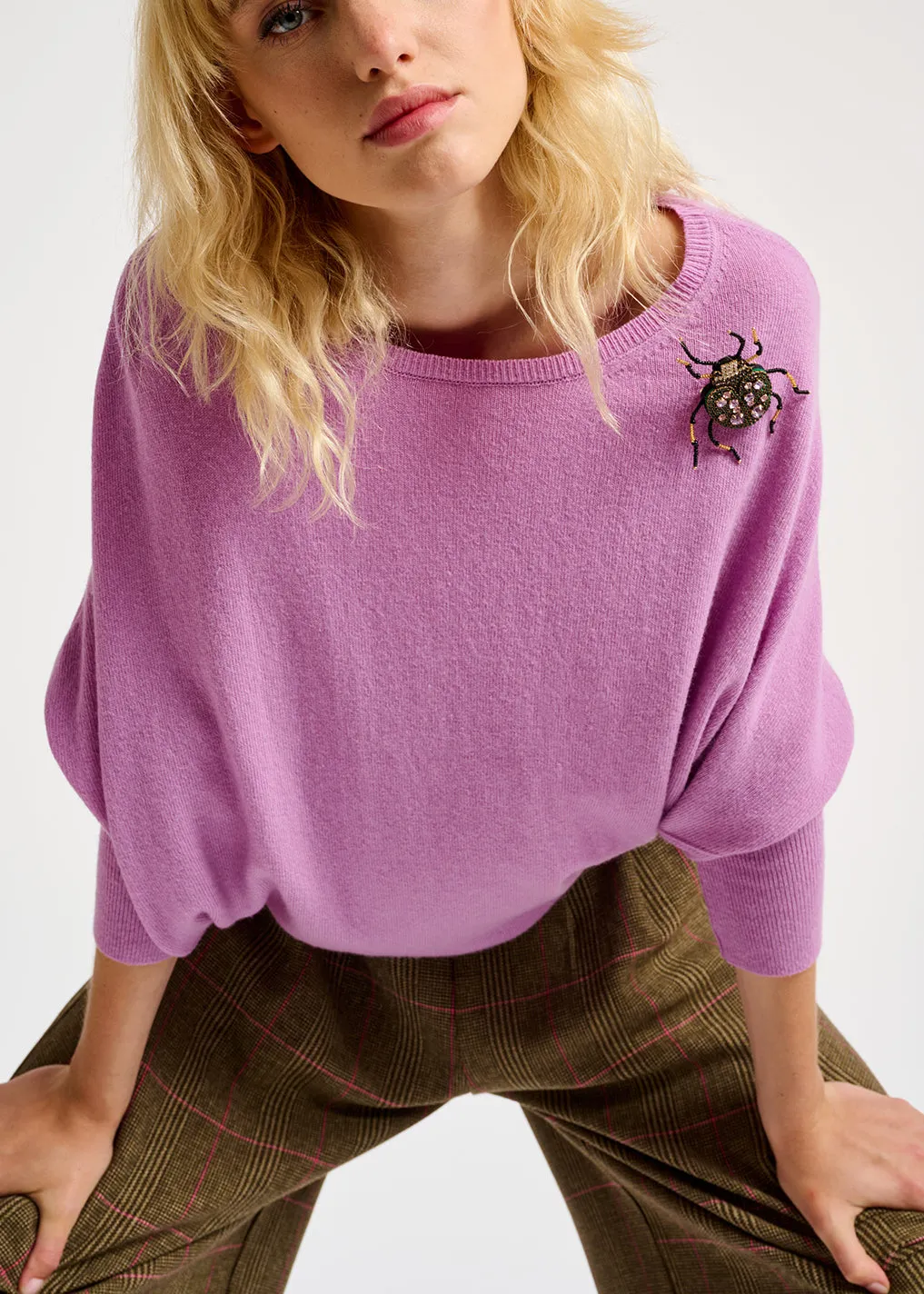 Lilac fine-knit sweater