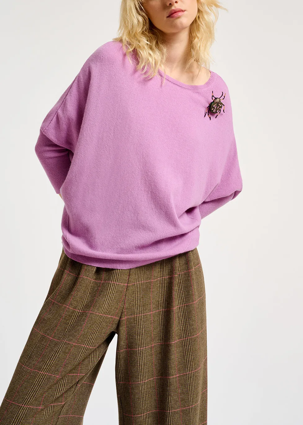 Lilac fine-knit sweater