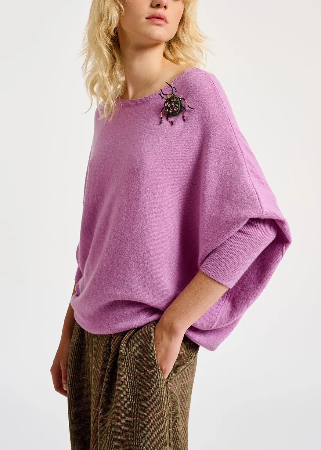 Lilac fine-knit sweater