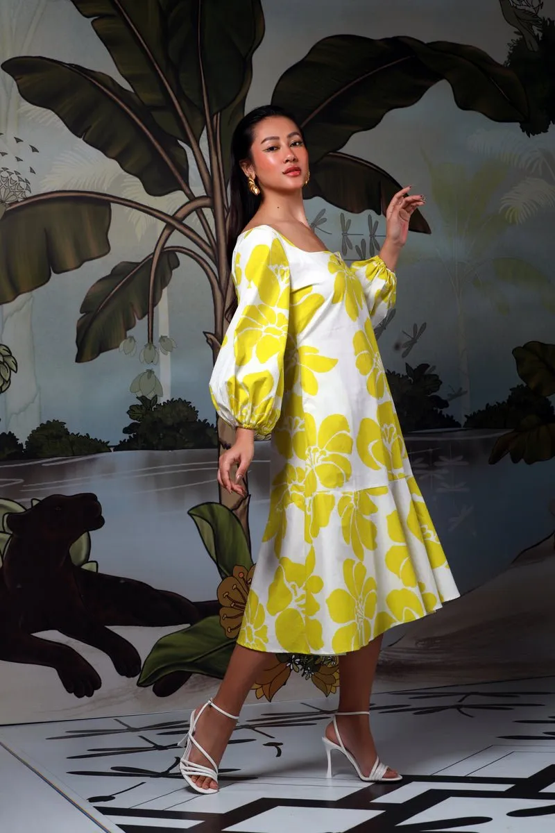 Lime Sonder Tea Length Dress
