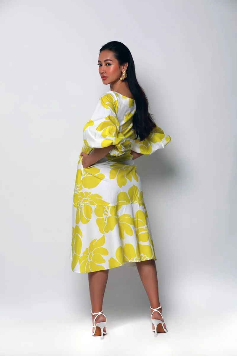 Lime Sonder Tea Length Dress