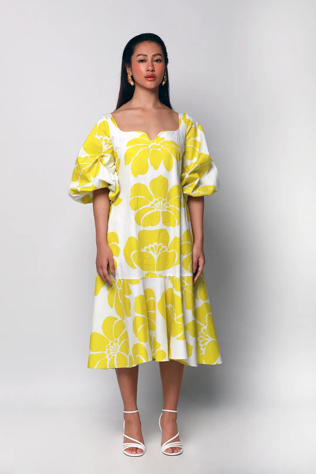 LIME SONDER TEA LENGTH DRESS