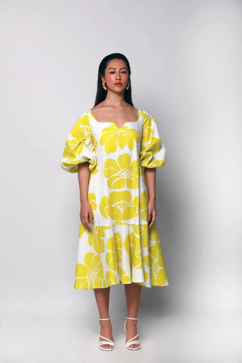 Lime Sonder Tea Length Dress