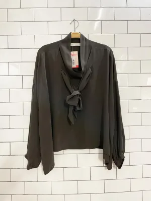 liviana conti tie neck boxy silk blouse