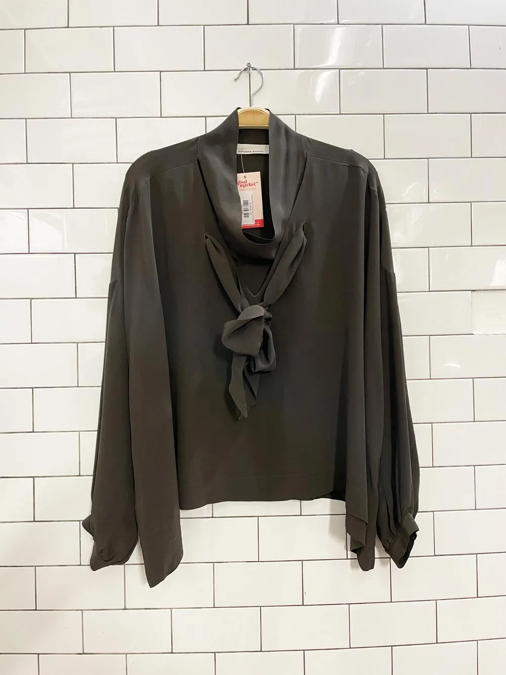 liviana conti tie neck boxy silk blouse
