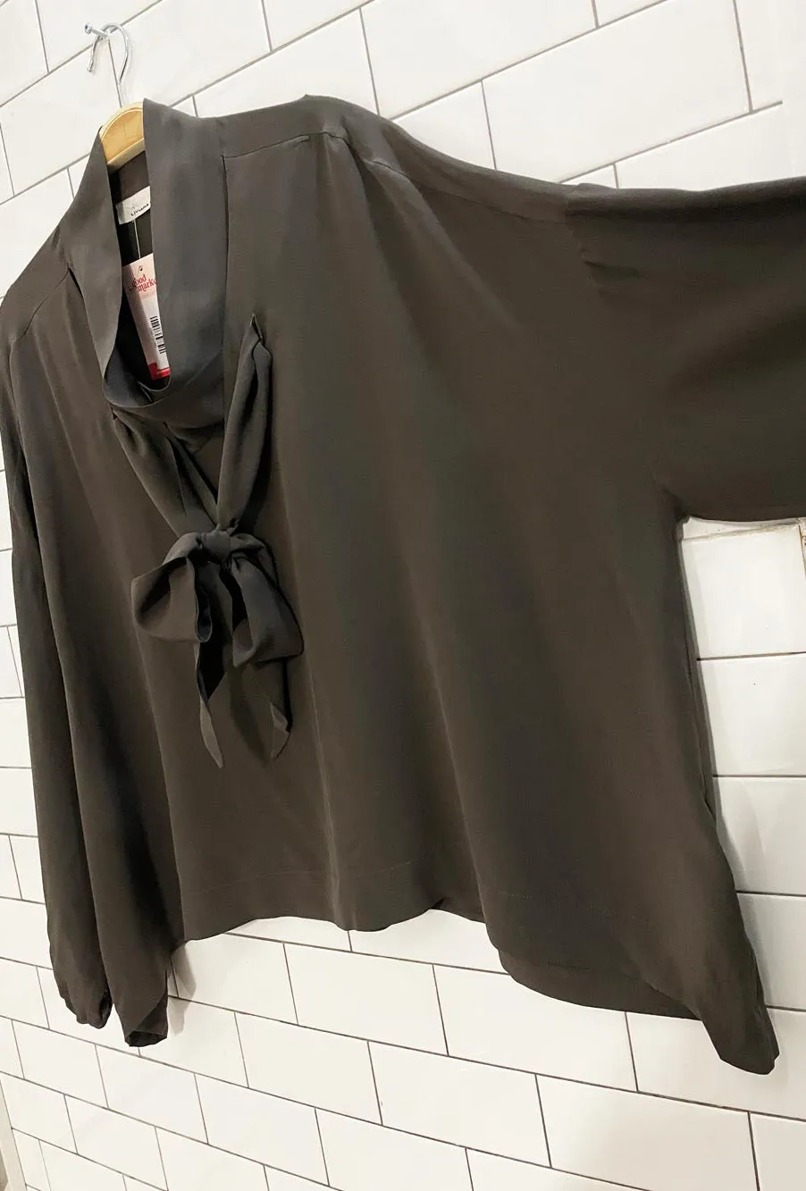 liviana conti tie neck boxy silk blouse