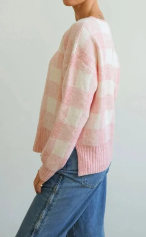 Lizzy Pink Check Jumper