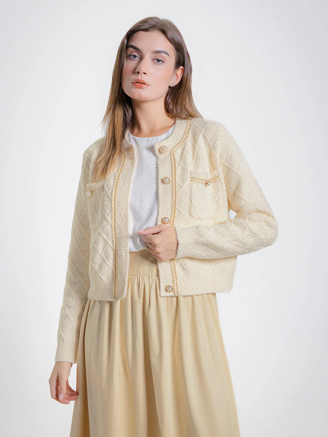 Long Sleeve Tweed Cardigans
