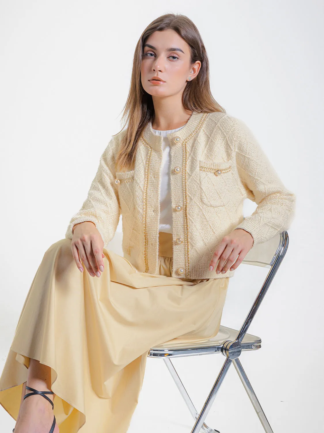 Long Sleeve Tweed Cardigans